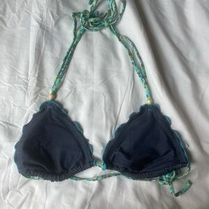 Xhilaration Jean blue and turquoise bikini top